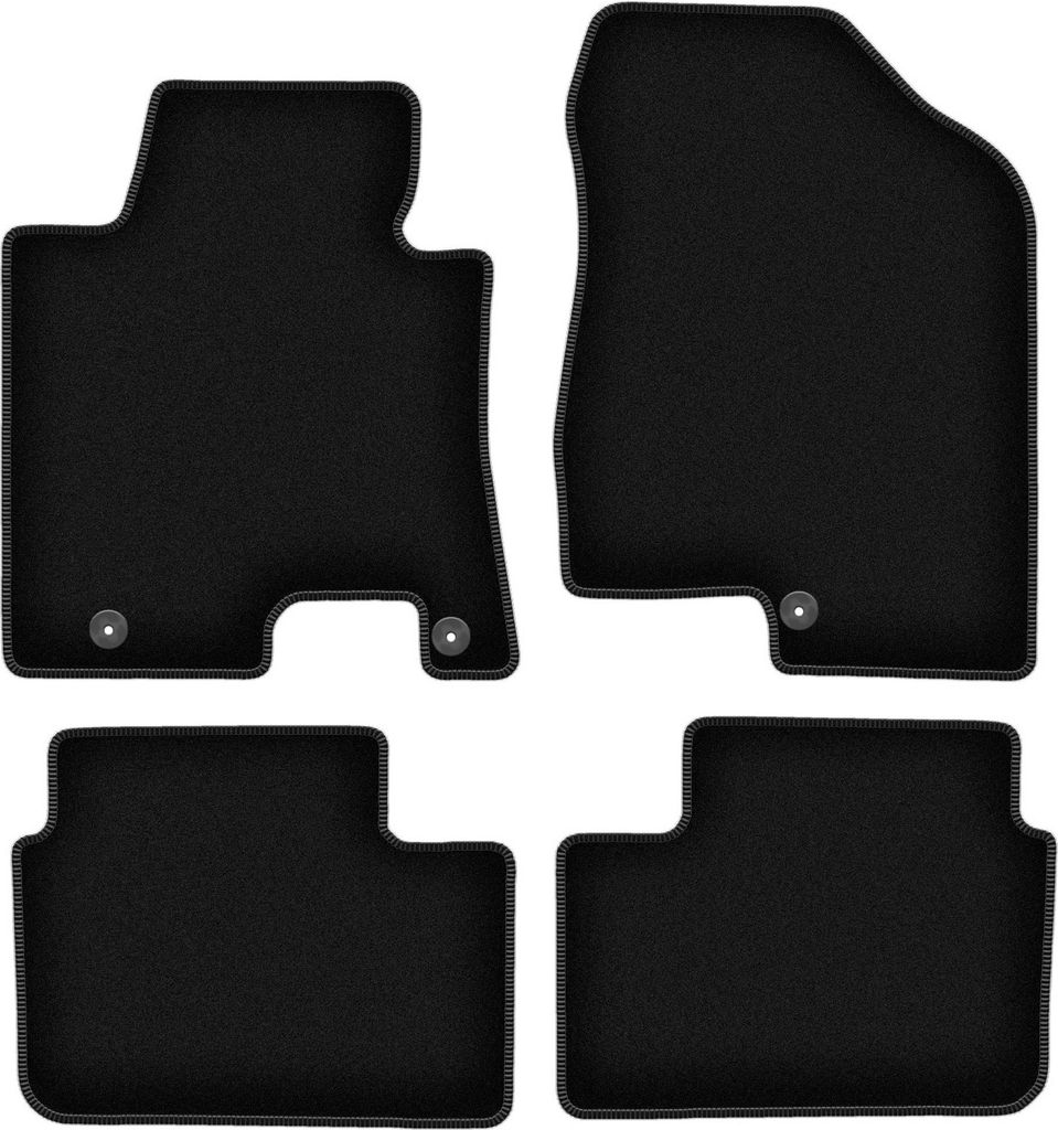 Wielganizator Velours-Autoteppiche – passend für Kia Ceed II (Schrägheck, Kombi, ProCeed, Coupé, Bj. 2012-2018) – schwarz, passgenau, mit Be...