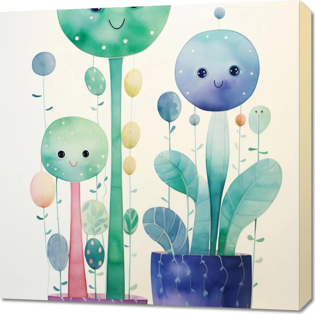 Décoration Murale Galaxie Souriante 70x70 cm - Tableau Toile Carrée Art