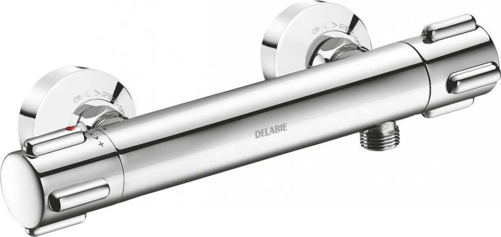 Delabie Brause-Thermostatarmatur SECURITHERM, Anschlüsse STOP/CHECK