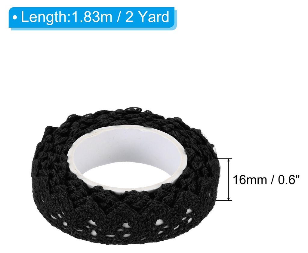 Selbstklebendes Spitzenband, 3 Stš¹ck/16mm x 1.83m, Spitze Dekoband, Baumwolle Spitzenborte, Selbstklebende Spitze, fš¹r Handwerk, Hochzeit, Pa...