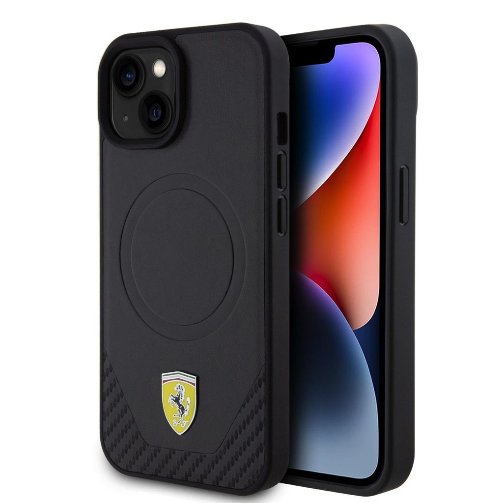 Ferrari iPhone 15 & 14 Plus Hardcase - Magsafe - Carbon - Black