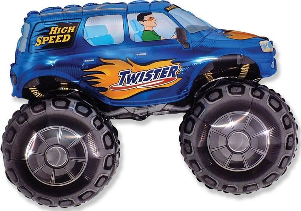 24" Folienballon - TWISTER Auto (blau)