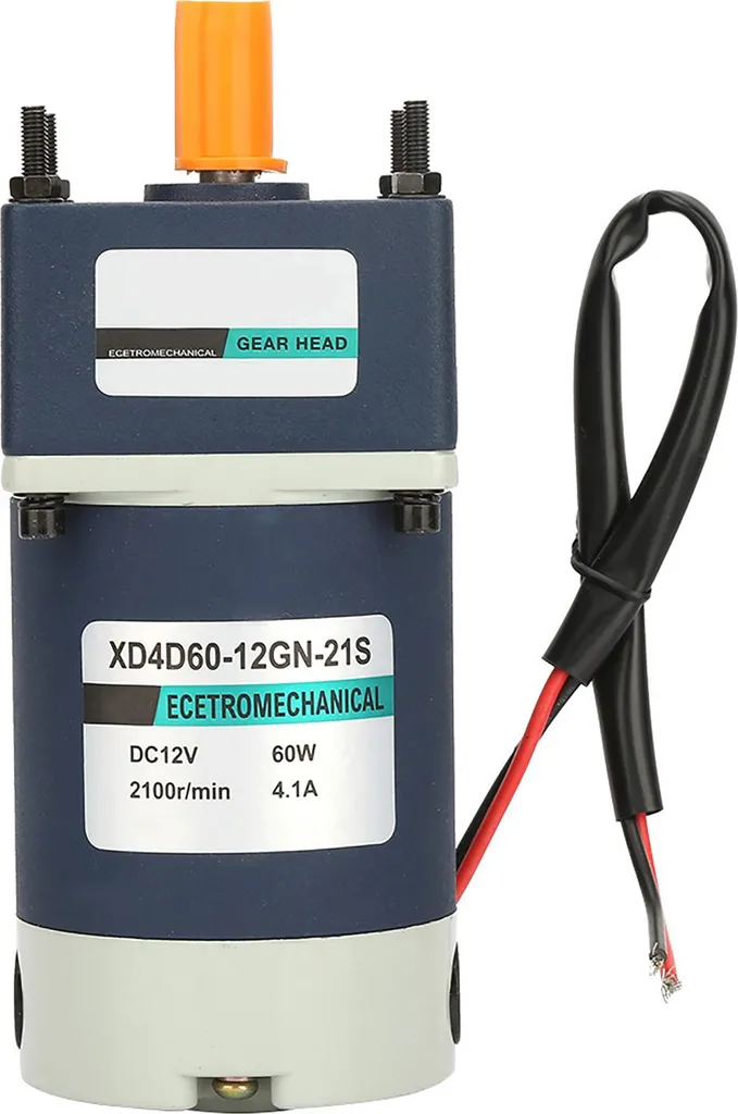 Motoréducteur 12V 60W à engrenage métallique et vitesse variable