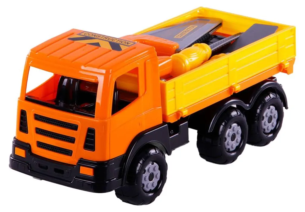 Camion Oplegger XL Jouet avec 6 Outils en Plastique pour Enfants