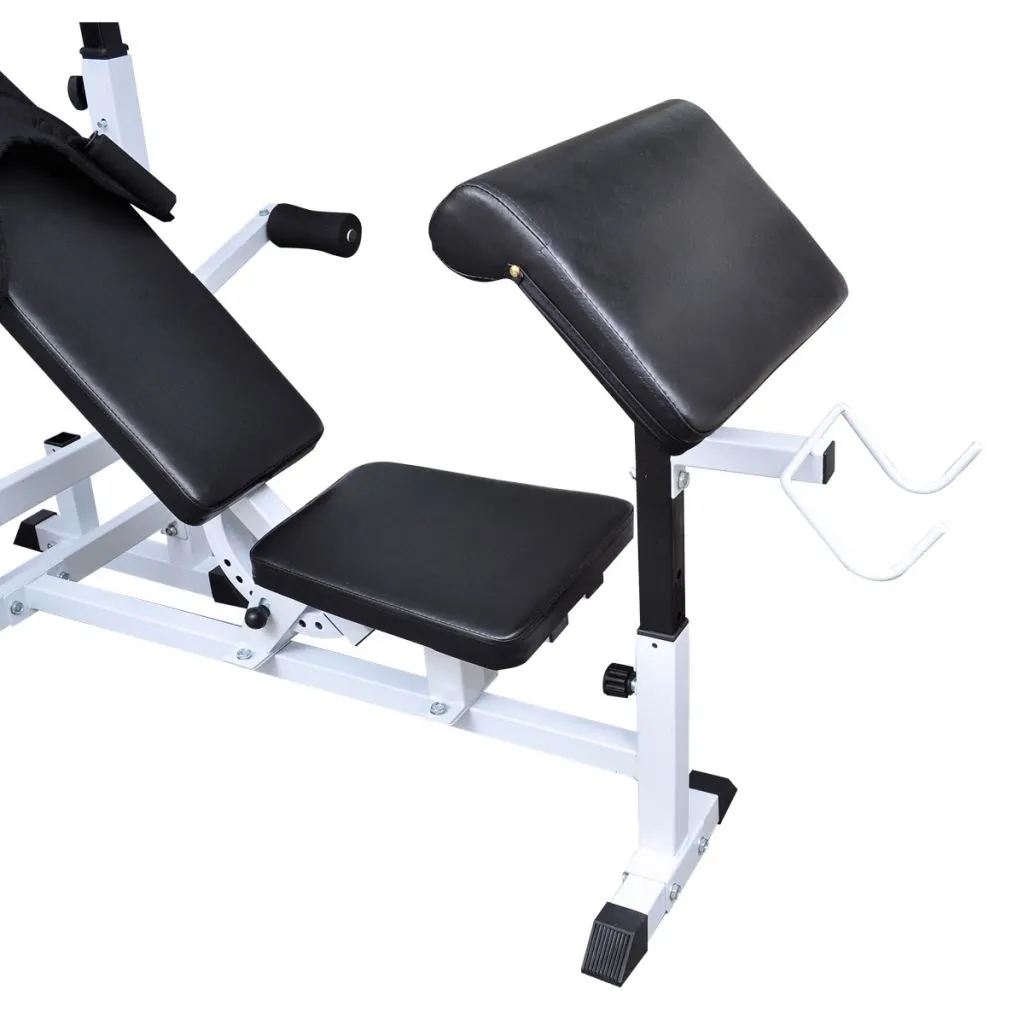 Banc de musculation robuste avec dossier inclinable et support de barre - 2