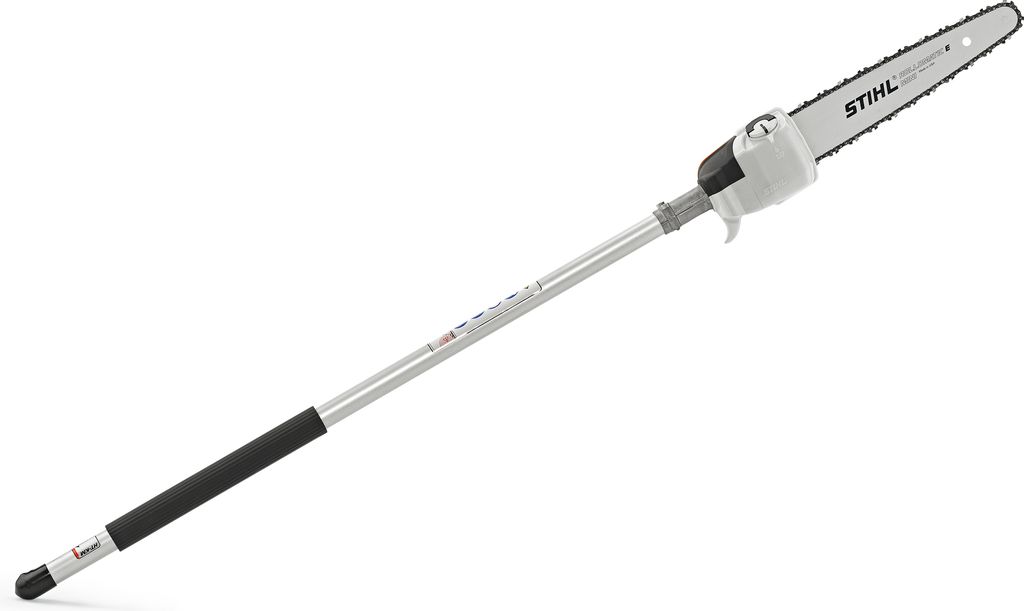 A STIHL pole saw attachment against a white background.