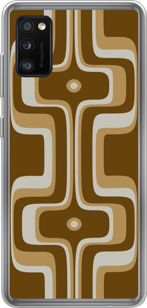 MuchoWow Handyhülle Schutzhülle Hülle für Telefoonhoesje Samsung Galaxy A41 Retro - Design - Braun Silikon Softcase Handy Hülle - Mobiltelefon