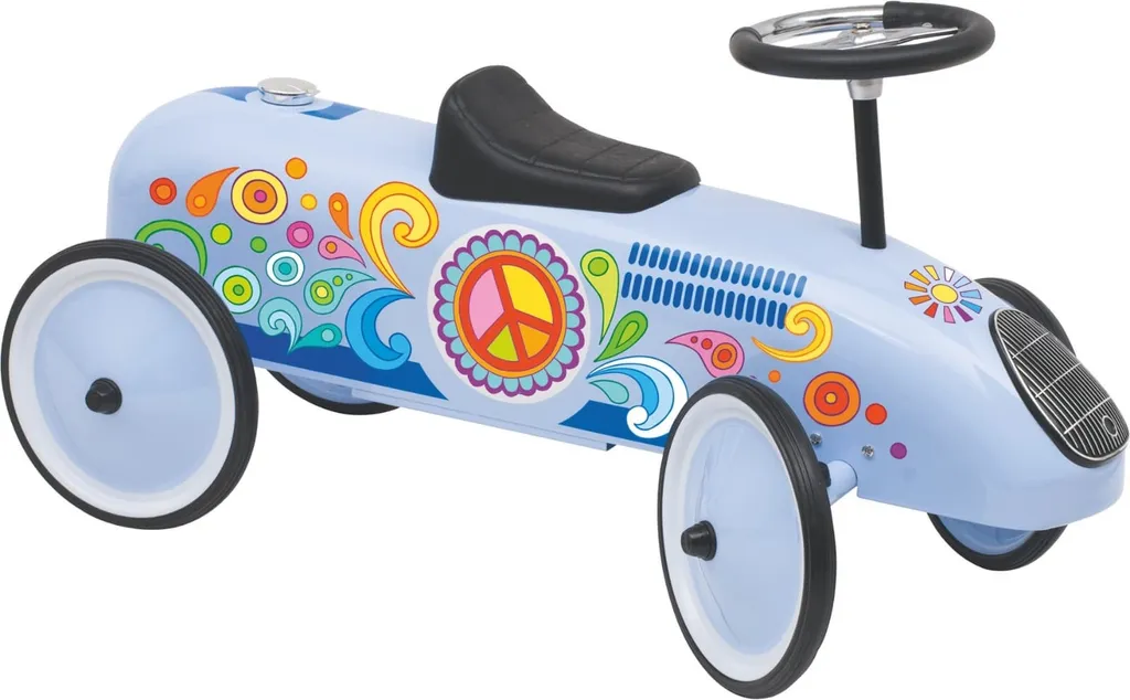 Porteur enfant en bois bleu goki 66 : Jouet de motricité pour bébé