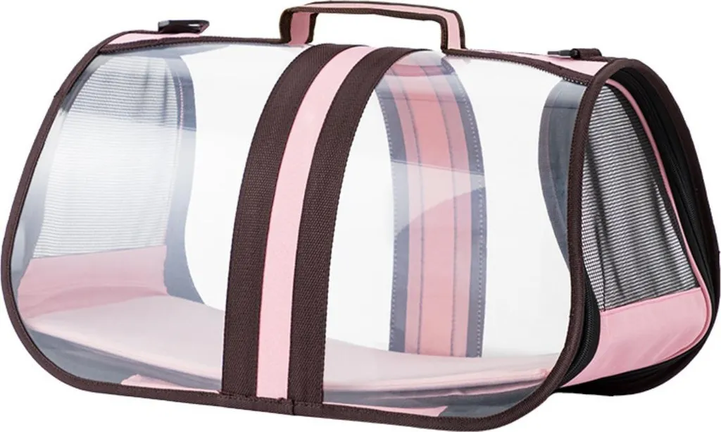 Sac de Transport Anti-Stress Panoramique Rose pour Chat et Chien