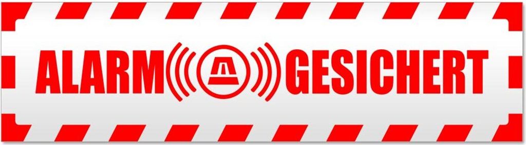 Alarm gesichert gestreift Magnetschild Schild magnetisch