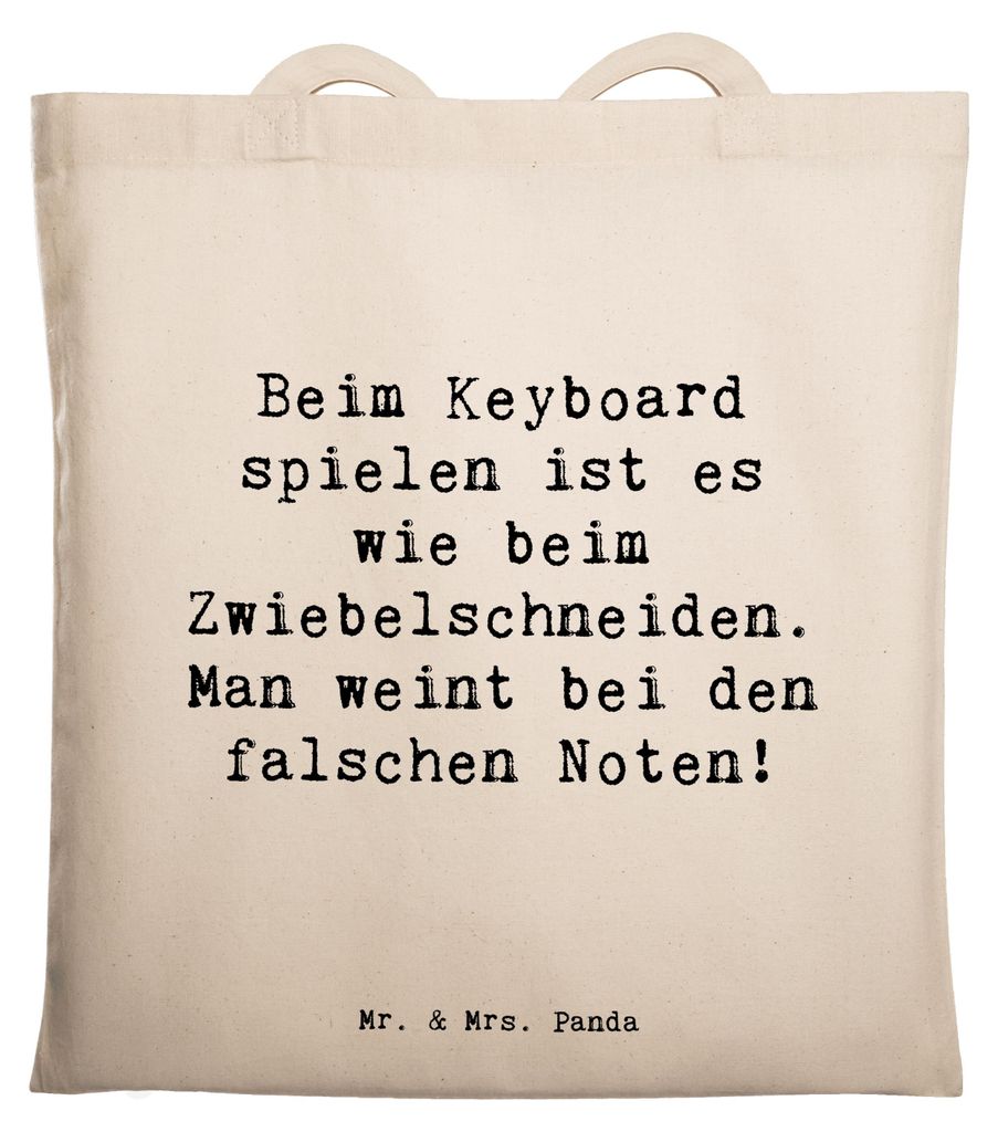 Mr. & Mrs. Panda Tote Bag Spruch Keyboard Tränen - Transparent - Geschenk, Laptoptasche, Lernen, Tasche, Spielen, Instrument, totebag, Klaviere, M...
