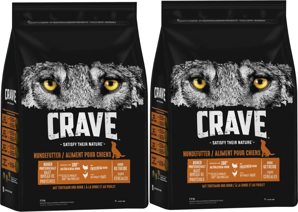 CRAVE™ Hund Beutel mit Truthahn und Huhn 2 x 2,8kg Produktbild 