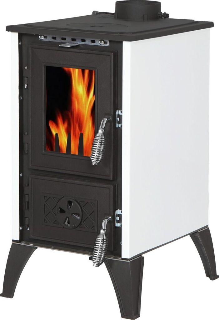 - Kaminofen mit Herdplatte 806 IGLO weiß - 10,6kW