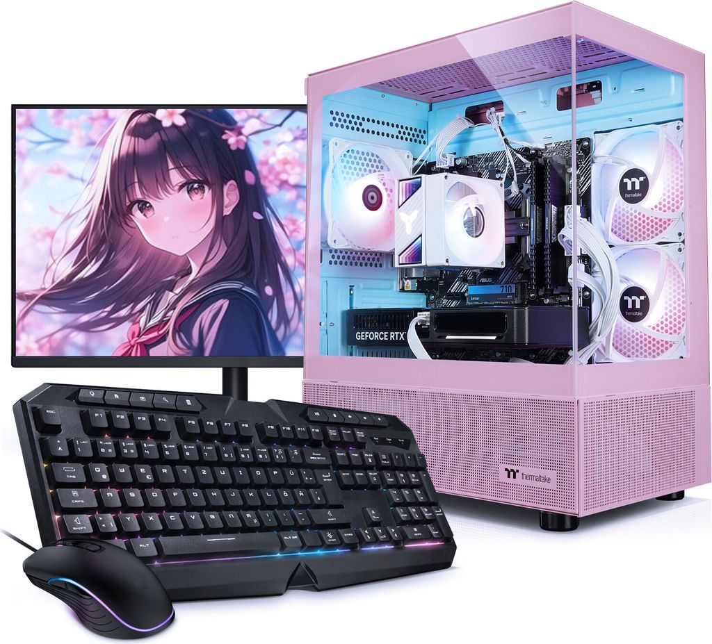 kiebel.de PC Set mit 27 Zoll TFT Zindarella VIII AMD Ryzen 7 8700F, 32GB DDR5, NVIDIA RTX 5060 8 GB, 1TB SSD, Windows 11, Komplettsystem