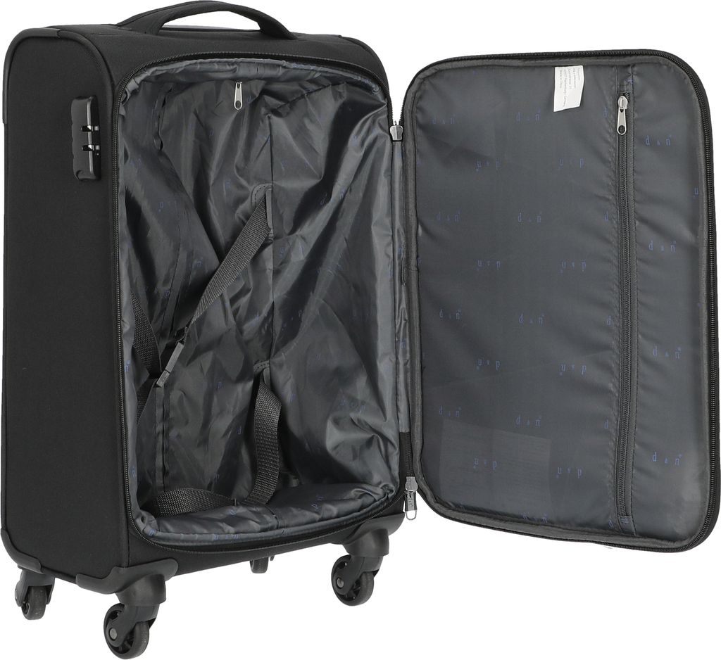 Valise Cabine D&N Travel Line 76cm - 4 Roues - Polyester Robuste - Multiple Compartiments