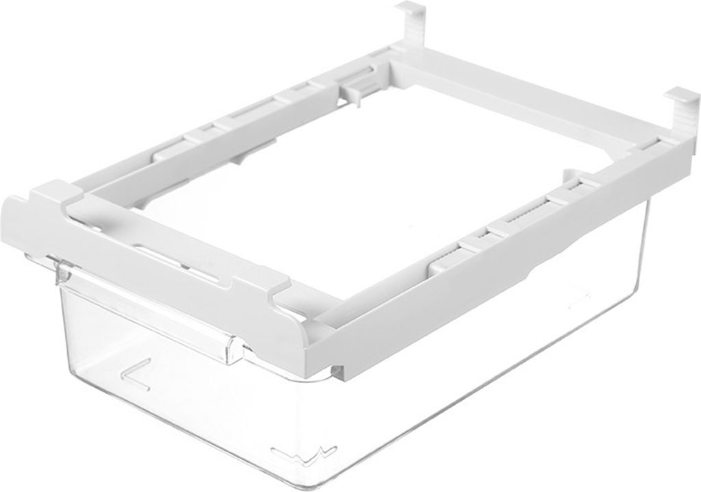 Ausziehbarer Kühlschrankschubladen-Organizer, Aufbewahrungsbox, große Kapazität, einfache Installation, transparenter Kühlschrank-Schubladenbeh...