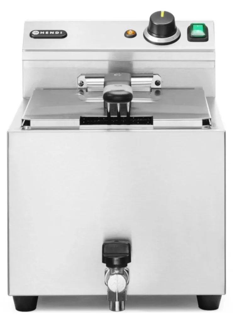 Friteuse 10L Profi Line HENDI avec zone froide et robinet de vidange