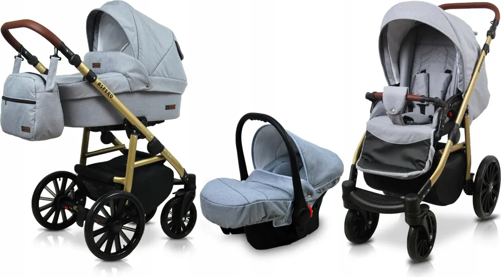 Buggy Chat 3-en-1 Idéal pour Voyager | Pack BabyLux Aspero Silver Flex