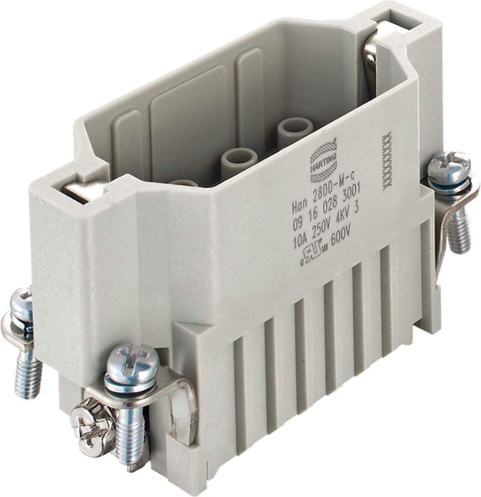 HARTING Han 28DD Stifteinsatz (M) Crimpanschluss, 28-polig+PE 250V, 10A - 1 Stück