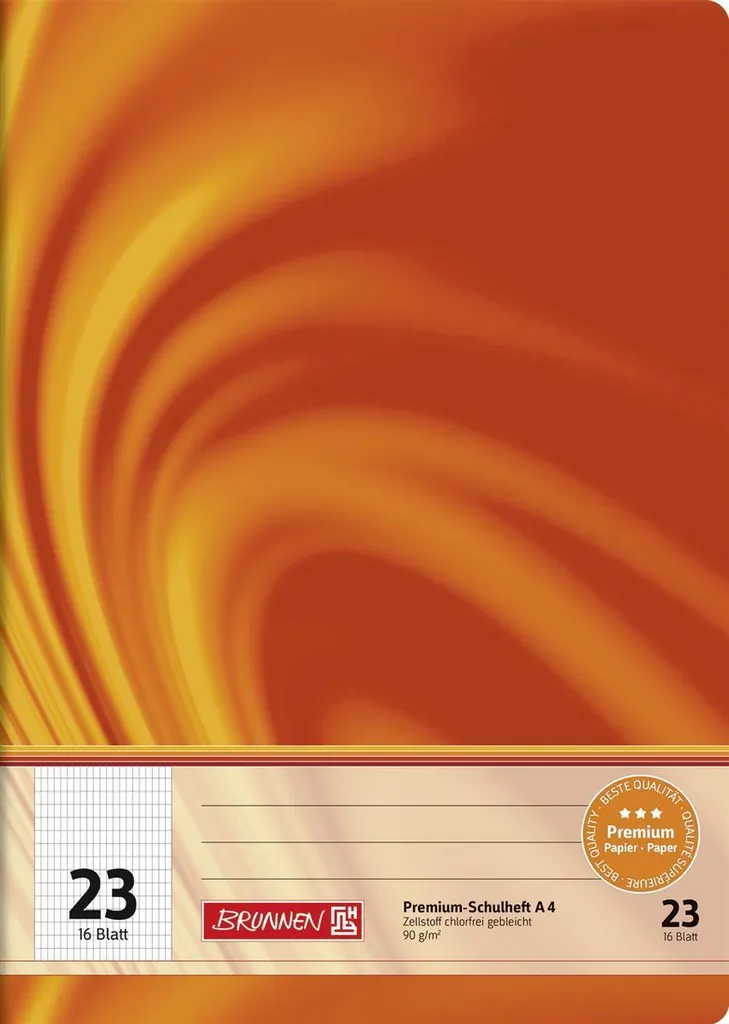 25X Brunnen 104472302 A4 Heft Rigatura 23 F - Carta per Penna Stilografica