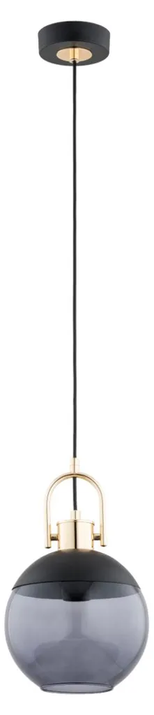 Suspension design en verre fumé et finitions dorées HILTO 95 cm IP20