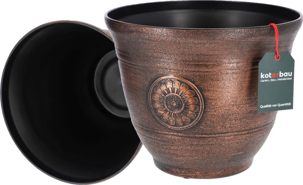 KOTARBAU® Lot de 2 pots de fleurs effet métal design Image du produit 