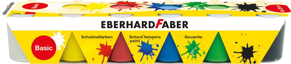 Schulmalfarbe Efacolor Tempera Töpfe 25ml VE=6 Farben basic