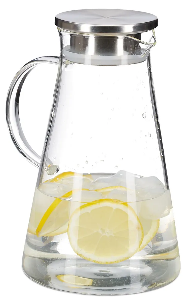 Carafe en verre borosilicate 1,8 L avec bec verseur anti-goutte inox