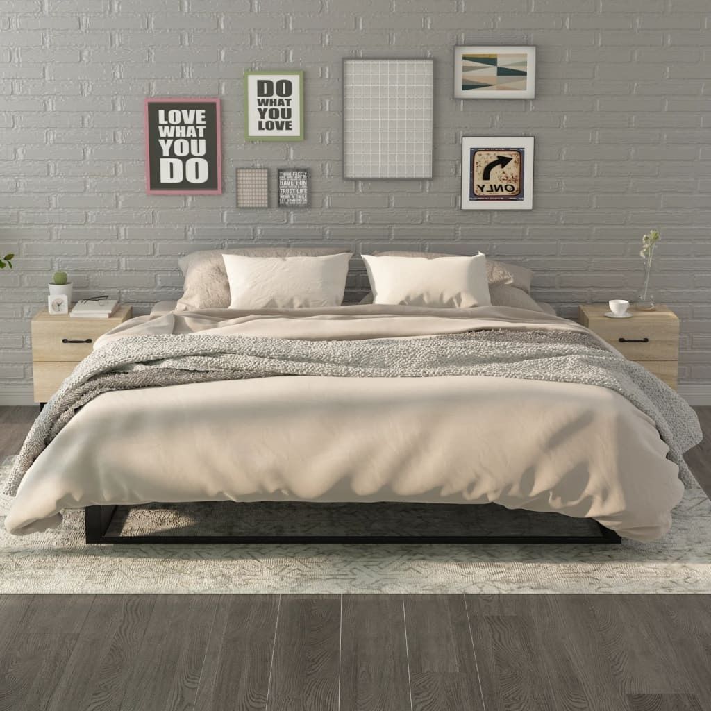 The Living Store Nachttische 2 Stk. Sonoma-Eiche 40x35x47,5 cm