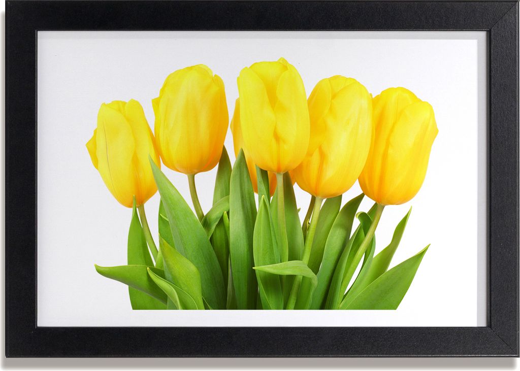 Bild 30x20 MDF-Rahmen, Wandkunst gelbe Tulpen
