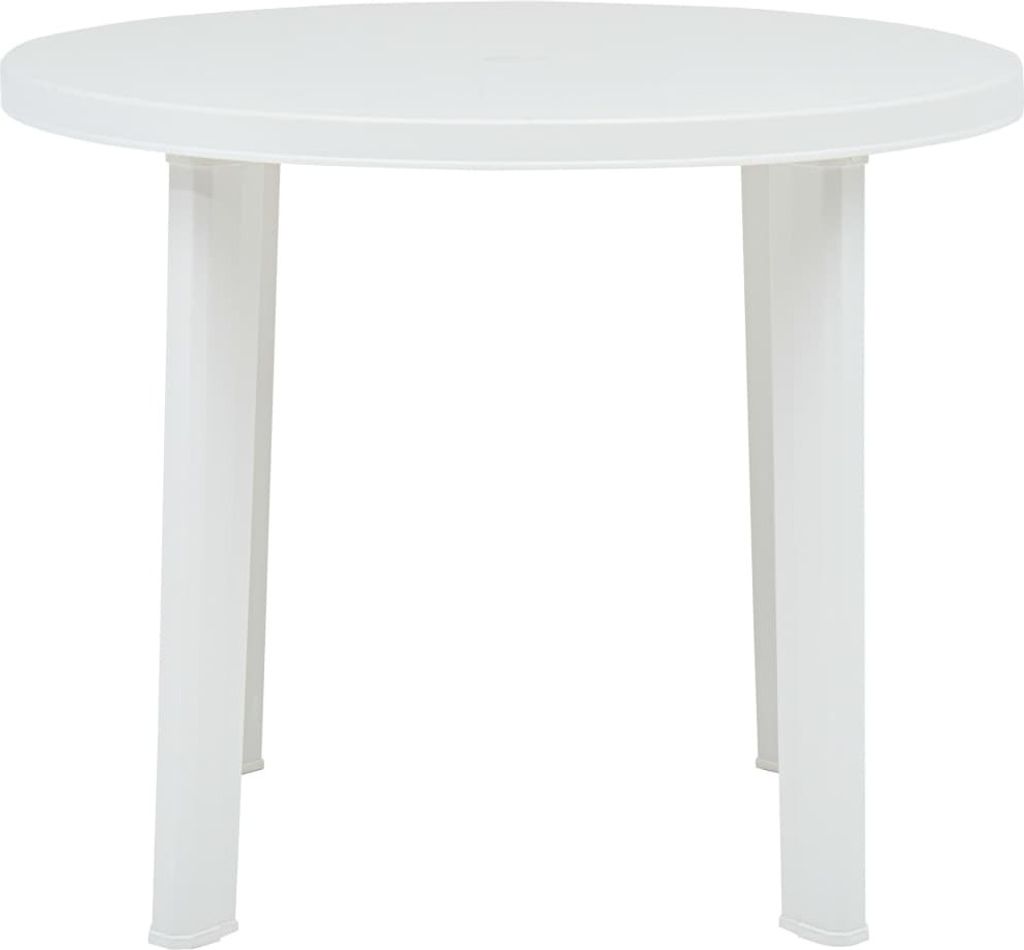 vidaXL Tavolo da giardino bianco 89 cm in plastica Immagine del prodotto 