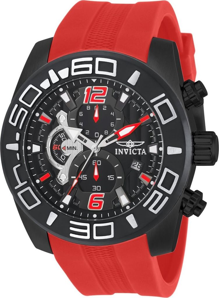 Invicta Pro Diver 22810 Herrenuhr - Quarzwerk - Edelstahl mit schwarzem Zifferblatt - 50 mm
