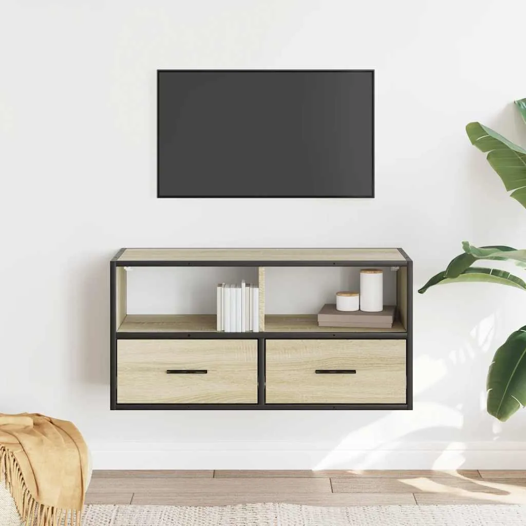 Maison Exclusive Mobile Porta TV Industriale Legno Metallo 80cm - 3