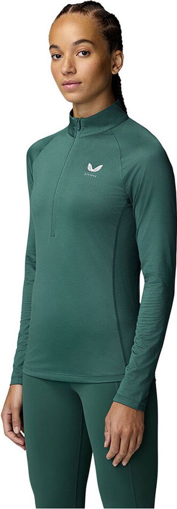 Castore Cfe41039 Halbreißverschluss-langarm-t-shirt Grün S Frau Grün S