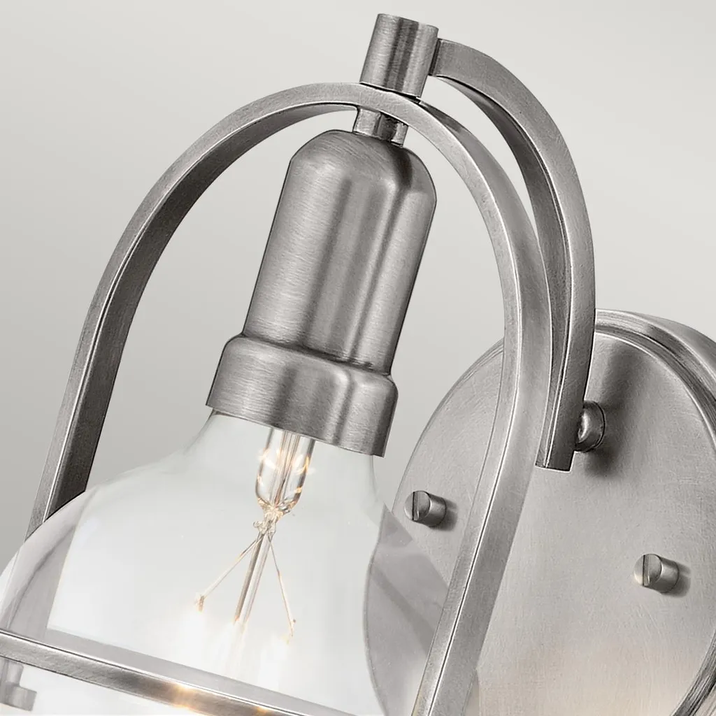 Applique en acier finition nickel H 23,3 cm - Qualité robuste durable