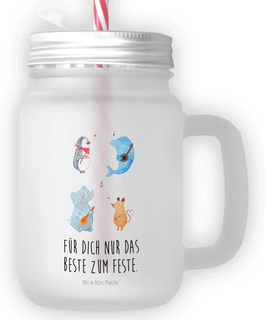 Mr. & Mrs. Panda Glas Big Band - Transparent - Geschenk, Produktbild 