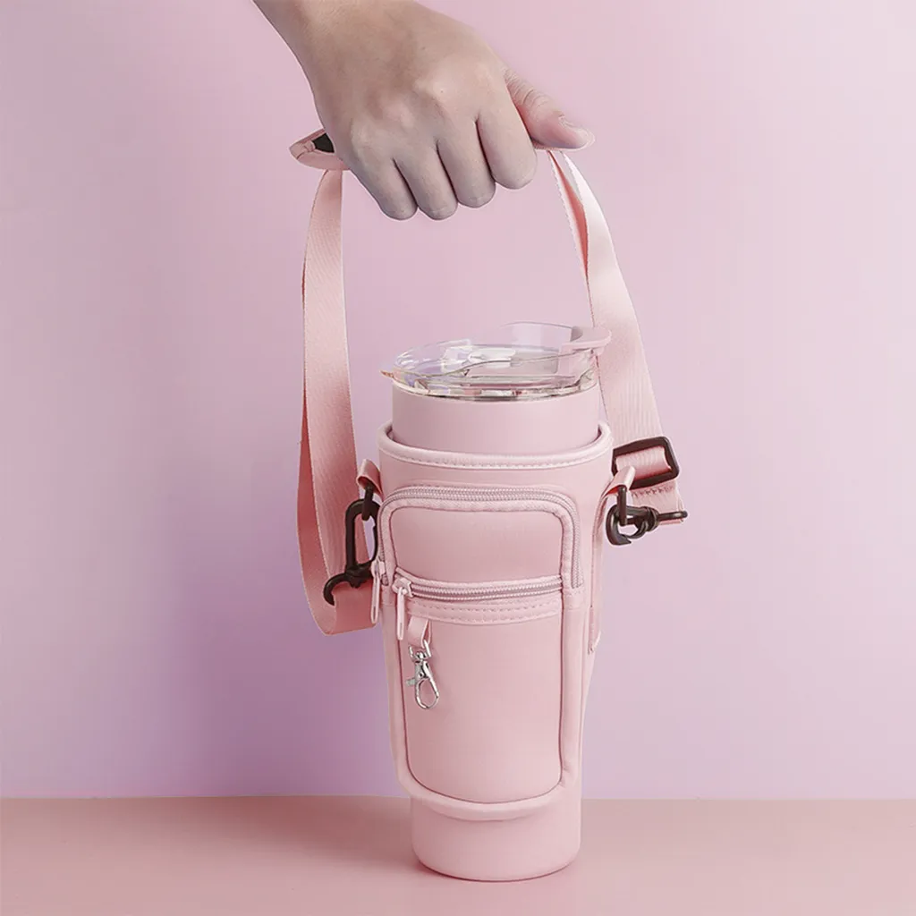 Custodia Tecnica Stanley 40oz Rosa - Tracolla e Tasca Essentials - 4