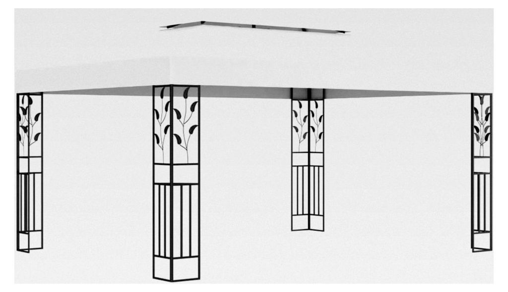 Pavillon mit Doppeldach, witterungsbeständig, Gartenzelt, Partyzelt, Festzelt, Gartenpavillon, Bierzelt, 3x4 m, Weiß