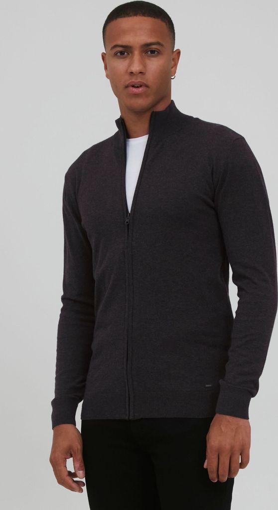 INDICODE IDBadi Herren Strickjacke Cardigan Feinstrick mit hochabschließendem Kragen