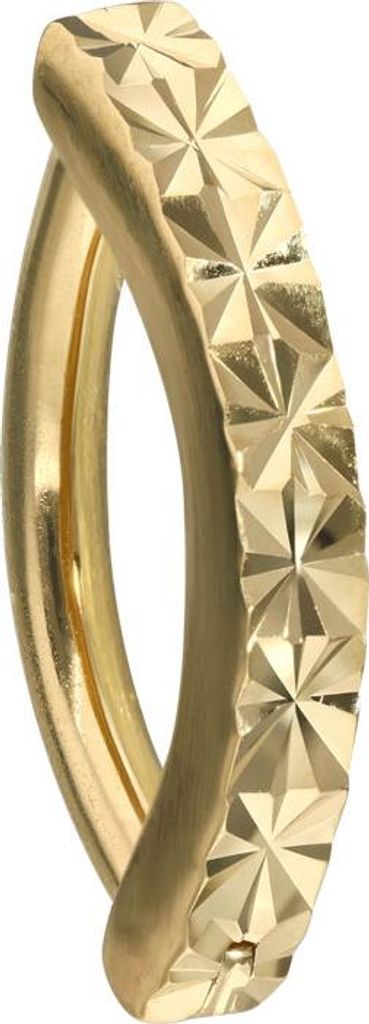 Ohrpiercing, Nasenpiercing, Septum Piercing 14/18 Karat Gold Bauchnabelclicker BOGEN + DIAMANTMUSTER