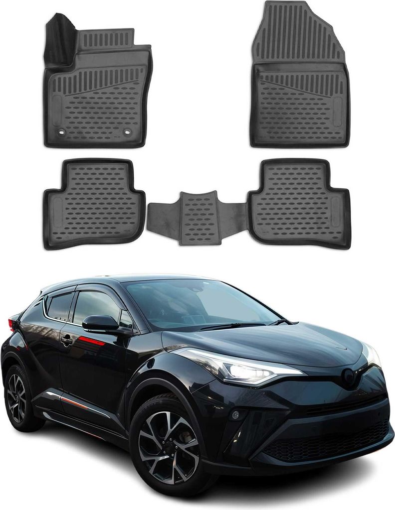 2016-2024 Toyota C-HR tappetini TPE nero 4 pz Immagine del prodotto 