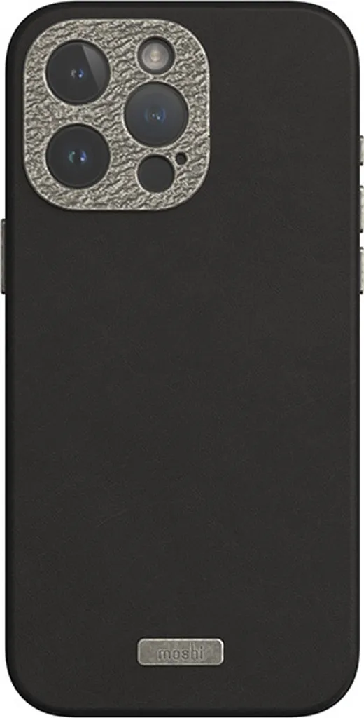 Moshi Napa MagSafe Noir Minuit : Étui en cuir premium pour iPhone 15