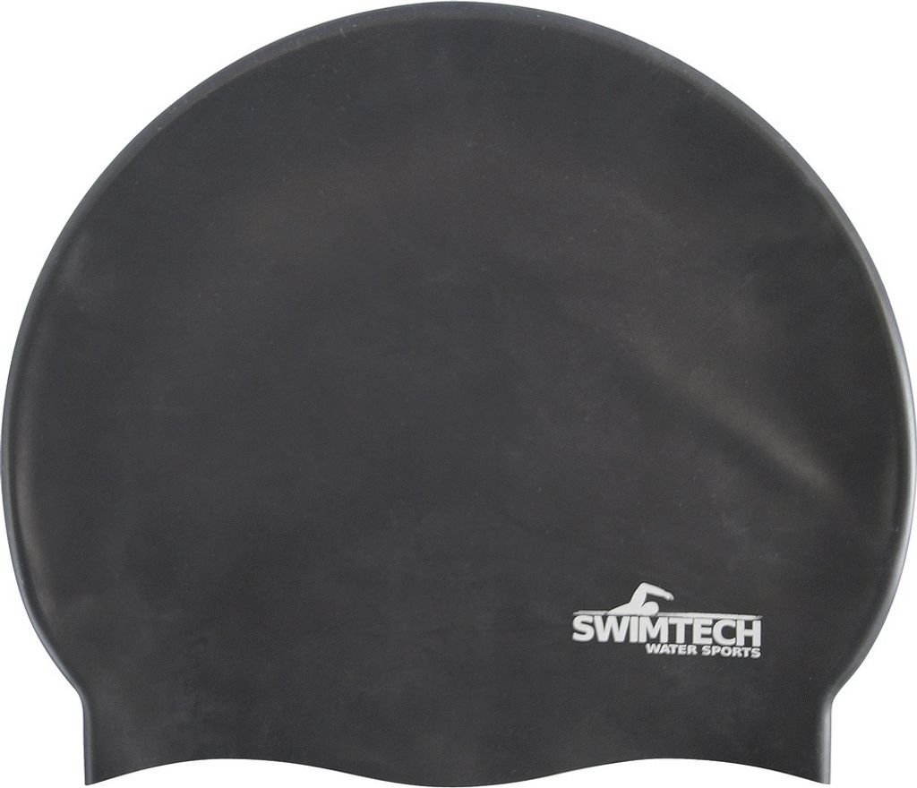 SwimTech Unisex Silikon-Badekappe für Erwachsene RD265 (Einheitsgröße) (Schwarz)