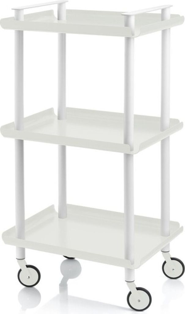 DON HIERRO - Servierwagen, Rollregal mit 3 Ebenen, Metall, weißer Rahmen, LEKY
