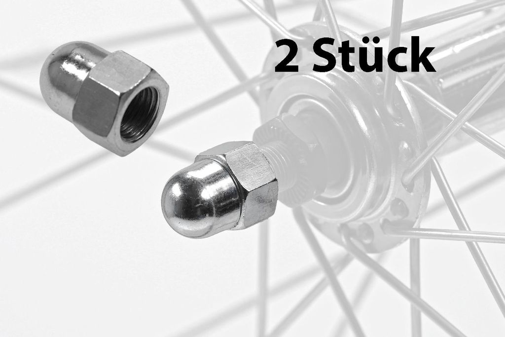 2 Stück Fahrrad Hinterrad Hut Achs Mutter M10x21 Nabe 15mm Produktbild 