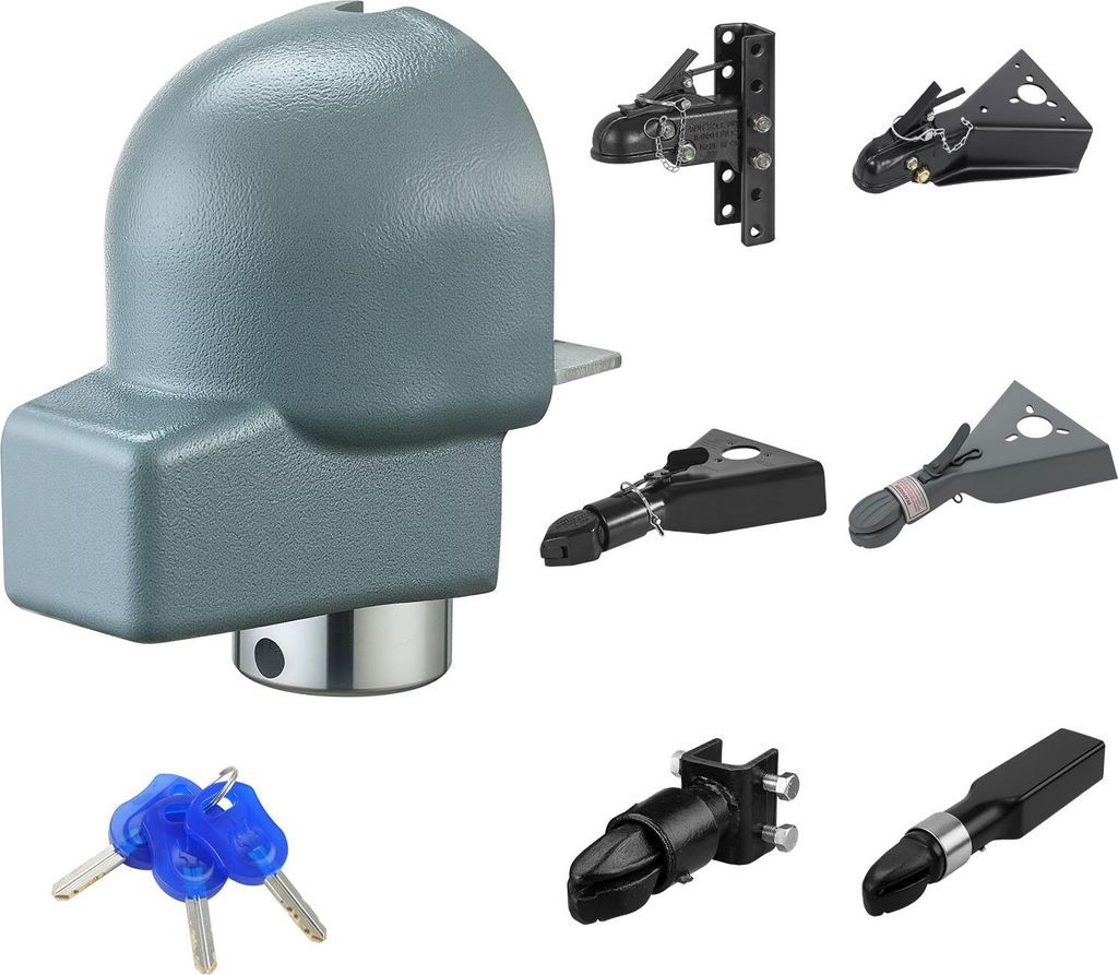 VEVOR Anhängerkupplung kompatibel mit Kupplungen 58,6 mm, Robustes Anhängerschloss mit 3 Schlüsseln, Korrosionsbeständig, Hochsicherheitsschlos...