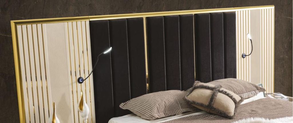 Schlafzimmer Set von 4tlg Holz Möbel Elegant Schrank Nachttisch Hocker