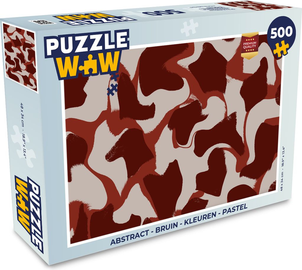 MuchoWow Puzzle 500 Teile Abstrakt - Braun - Farben - Pastell - 500 Teile - Kinder - Selberbauen - Puzzlespiele