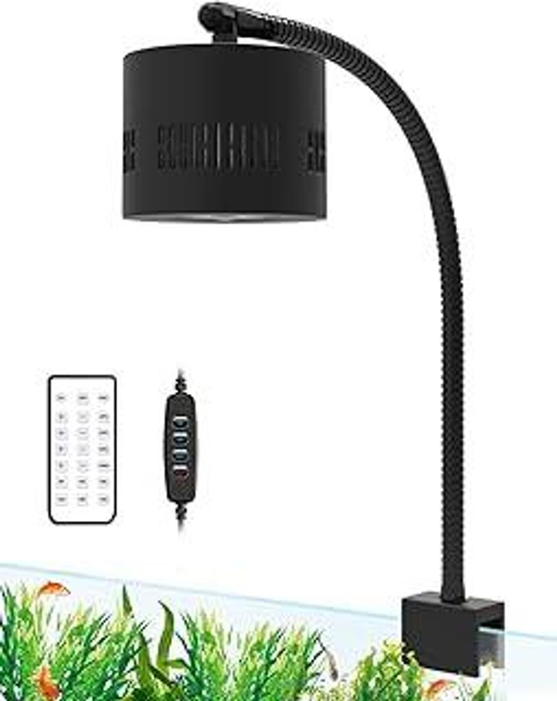 Lominie Aquarium Led Beleuchtung, Dimmer Control 0-100% Helligkeit 70W Pflanzen Aquarium Beleuchtung, Asta120 Clamp Clip Aquarium Lampe für Süßw...