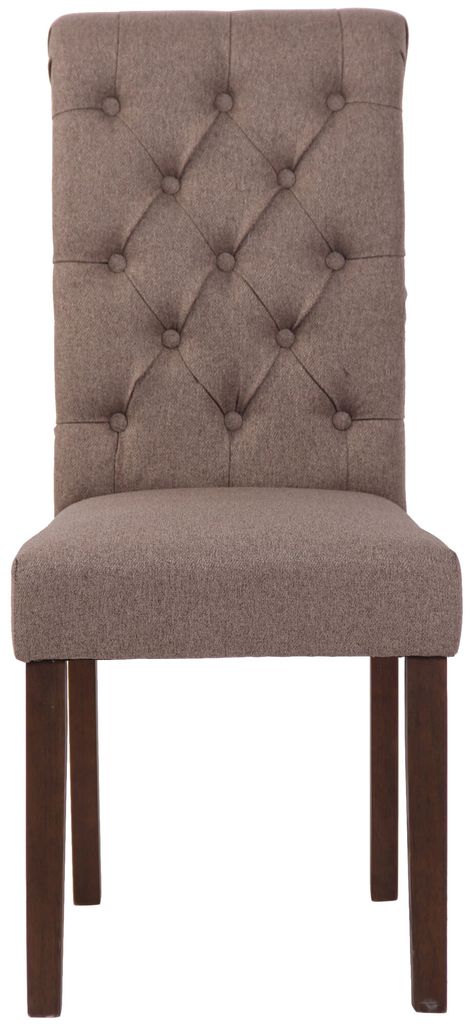 DELUKE® Esszimmerstuhl WALES Samt - 98x45x63cm, taupe, Holz Produktbild 2